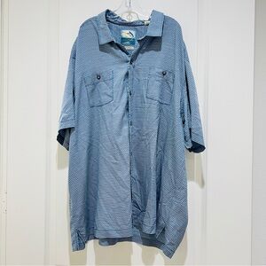 Tommy Bahama Men's Island MODERN FIT 100% Silk Blue Geometric Aloha Shirt‎ 2XL